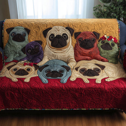 Pug Quilted Sofa Cover VTQ-Myprintsy