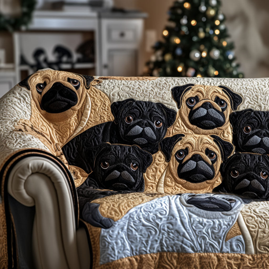 Pug Quilted Sofa Cover VTQ-Myprintsy