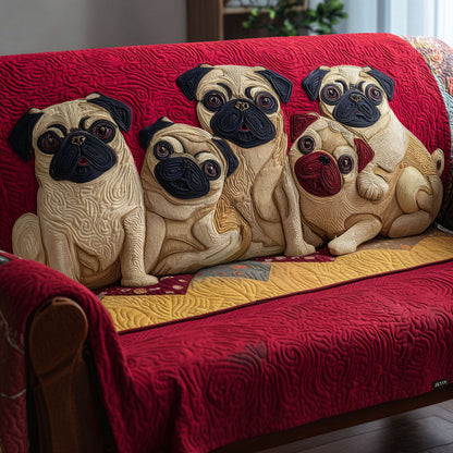 Pug Quilted Sofa Cover VTQ-Myprintsy