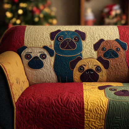 Pug Quilted Sofa Cover VTQ-Myprintsy