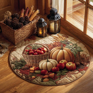 Pumpkin Basket Quilted Round Mat VTQ-Myprintsy