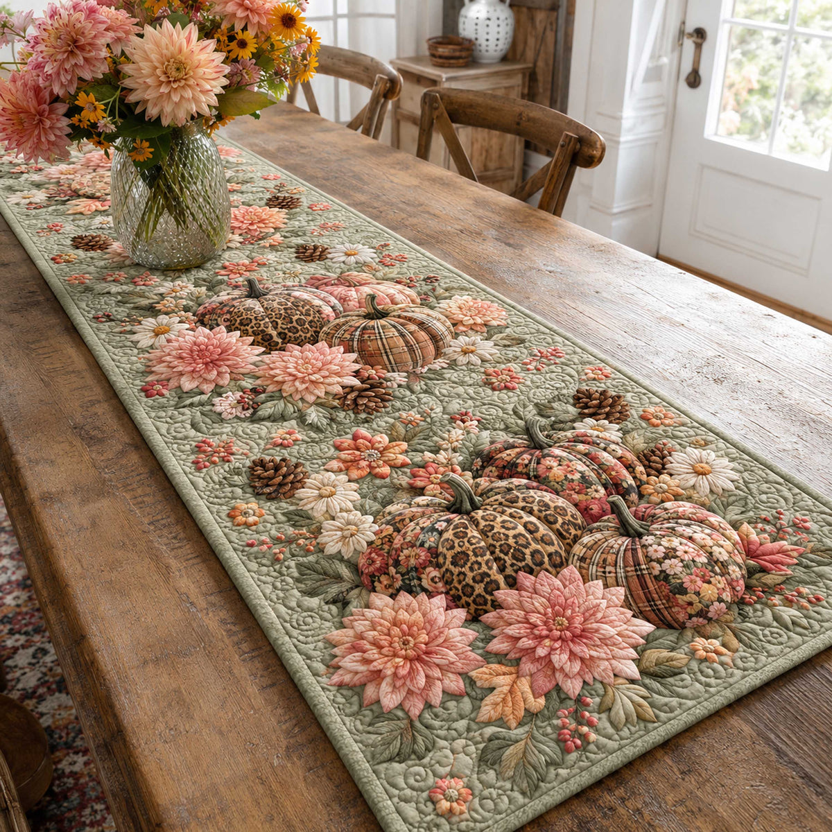 Pumpkin Dreams Quilted Table Runner VTQ-Myprintsy