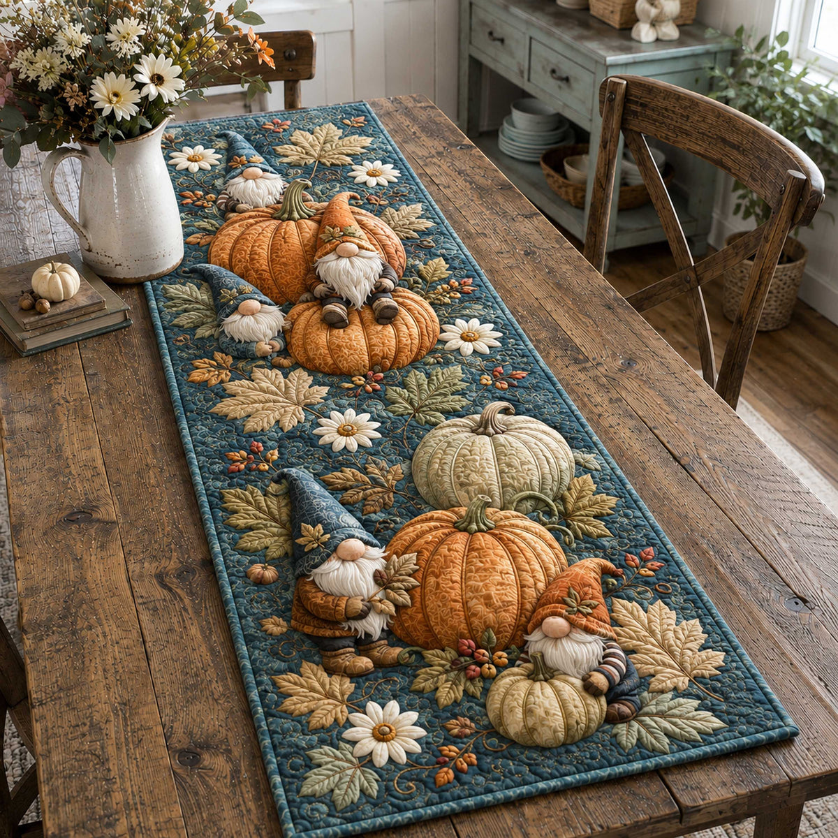 Pumpkin Glow Quilted Table Runner VTQ-Myprintsy