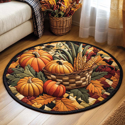 Pumpkin Harvest Quilted Round Mat VTQ-Myprintsy
