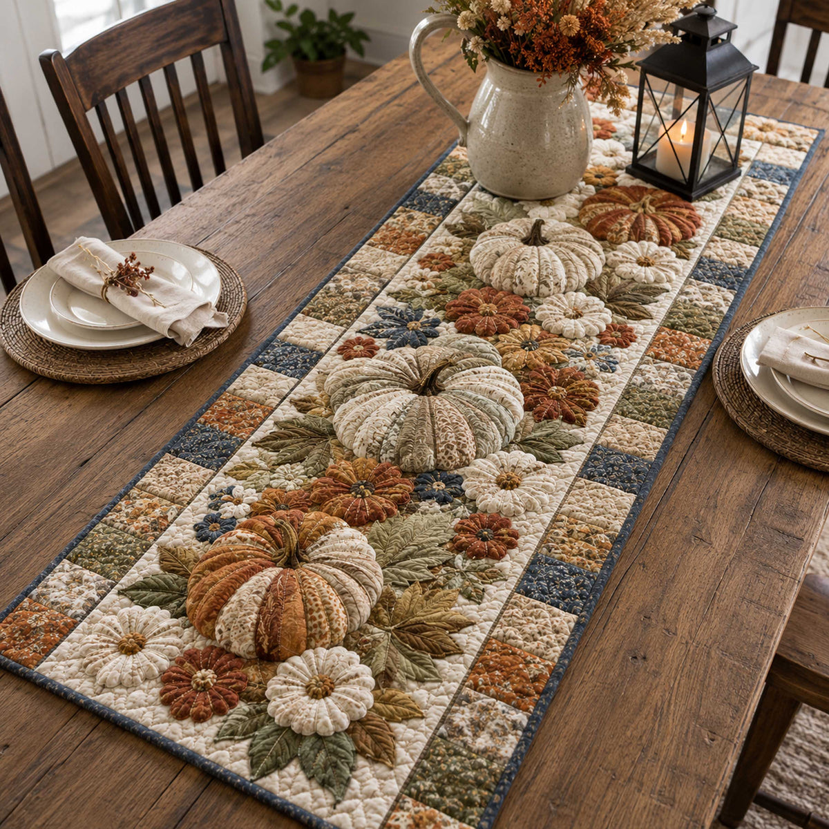 Pumpkin Magic Quilted Table Runner VTQ-Myprintsy