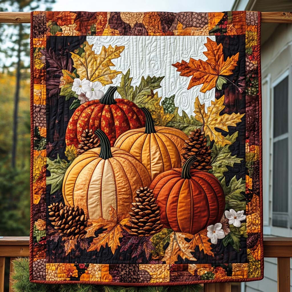 Pumpkin Patch Radiance Quilted Blanket VTQ-Myprintsy