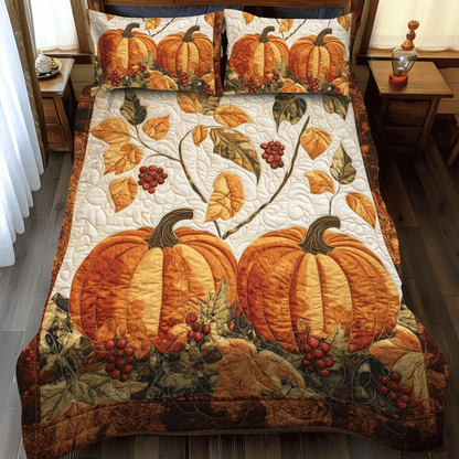 Pumpkin Patch Thanksgiving -Piece Quilted Bedding Set PD VTQ-Myprintsy