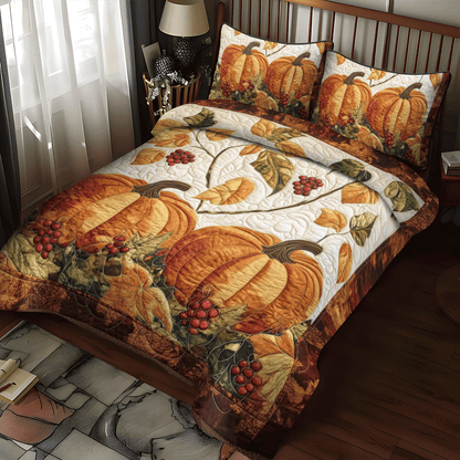 Pumpkin Patch Thanksgiving -Piece Quilted Bedding Set PD VTQ-Myprintsy