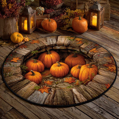 Pumpkin Pit Quilted Round Mat VTQ-Myprintsy