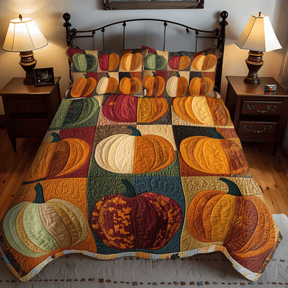 Pumpkin Row -Piece Quilted Bedding Set VTQ-Myprintsy