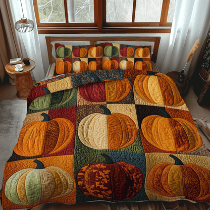 Pumpkin Row -Piece Quilted Bedding Set VTQ-Myprintsy