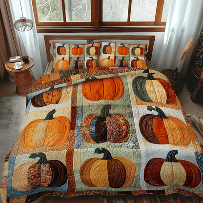 Pumpkin Spice -Piece Quilted Bedding Set VTQ-Myprintsy