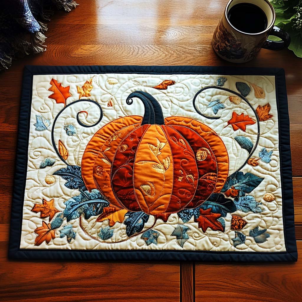 Pumpkin Tapestry Quilted Placemat VTQ-Myprintsy