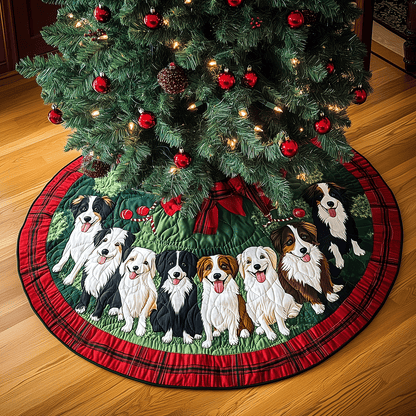 Puppy Pals Christmas Quilted Christmas Tree Skirt-Myprintsy