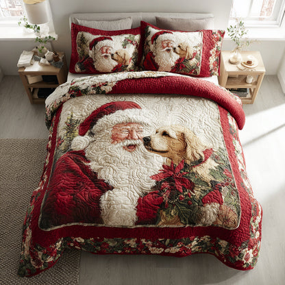 Puppy Santa Claus -Piece Quilted Bedding Set VTQ-Myprintsy