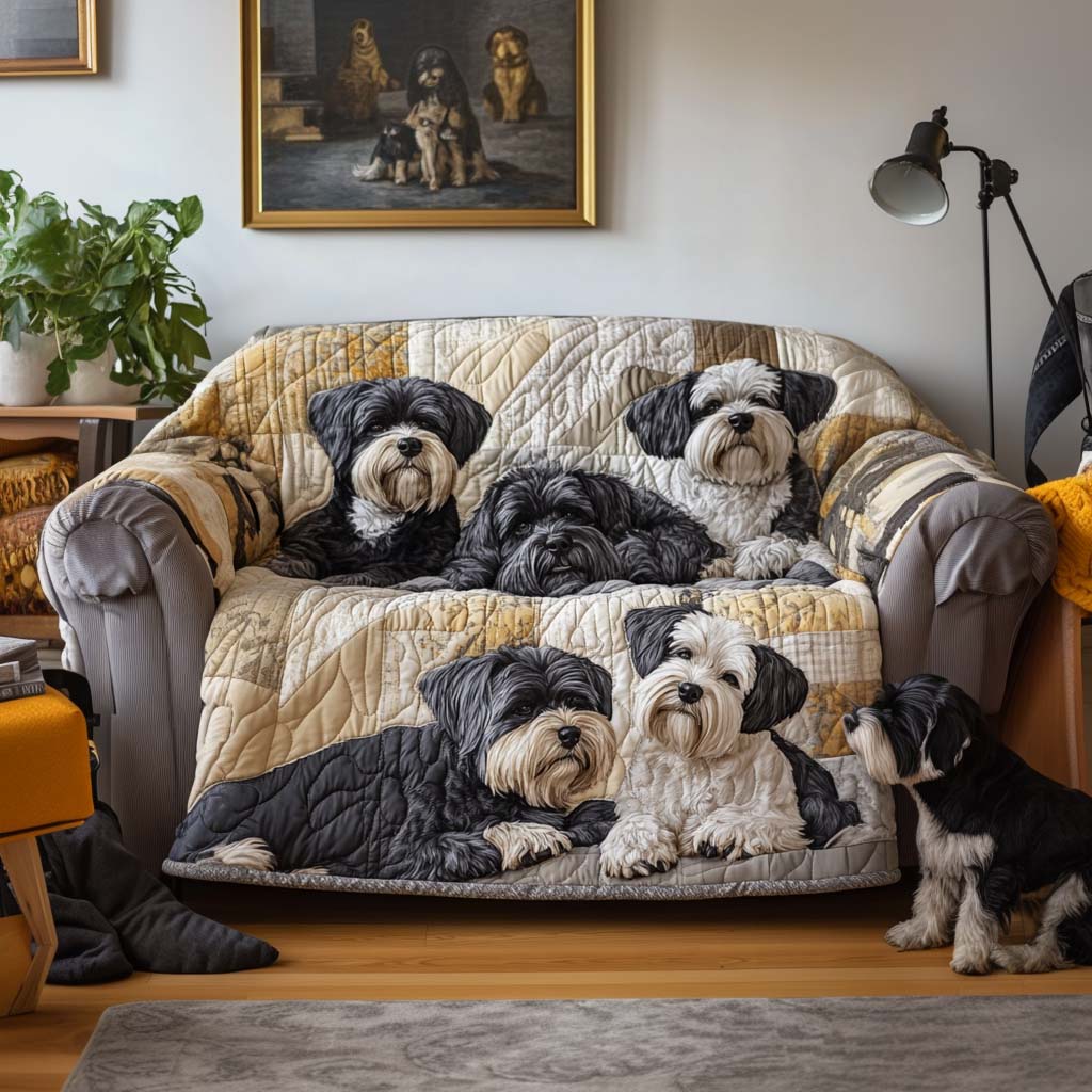 Puppy Whiskers Quilted Sofa Cover VTQ-Myprintsy