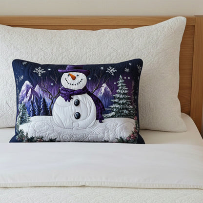 Purple Snowman Quilted Bedding Pillow Case VTQ-Myprintsy