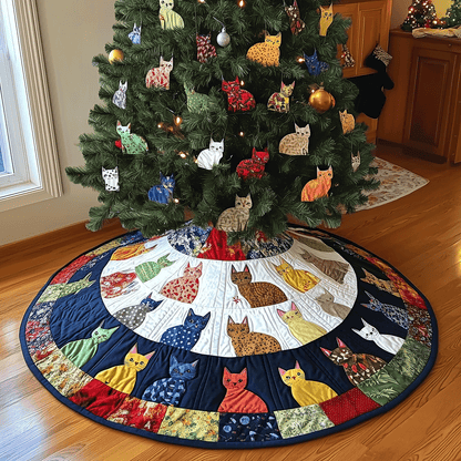 Purrfect Christmas Quilted Christmas Tree Skirt-Myprintsy