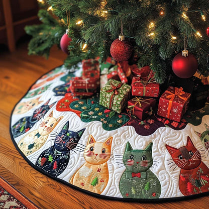 Purrfect Companion Christmas Quilted Tree Skirt-Myprintsy