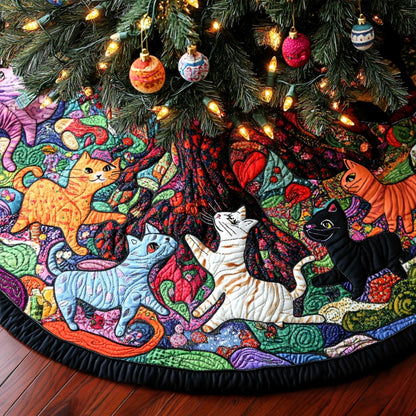 Purrfect Patches Quilted Christmas Tree Skirt-Myprintsy