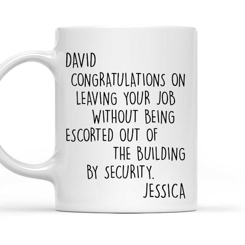 Congrats On A Graceful Exit - Personalized Coffee Mug