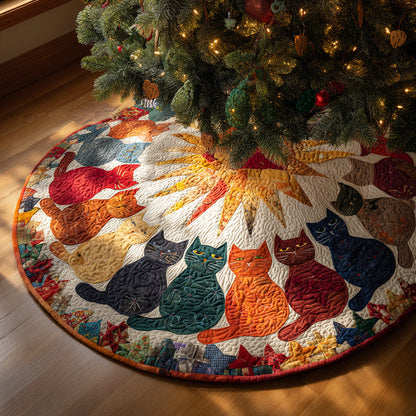 Radiant Cat Quilted Christmas Tree Skirt HH-Myprintsy