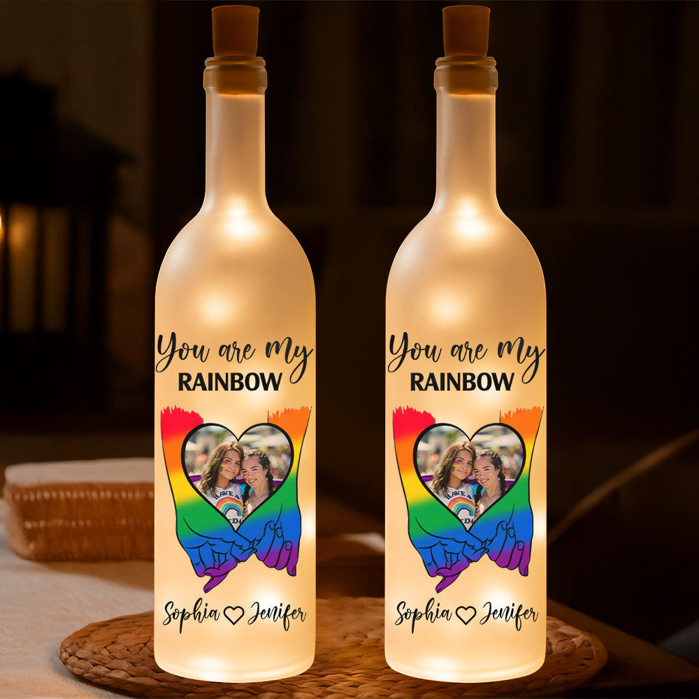 Rainbow Love - Personalized Bottle Lamp-Myprintsy