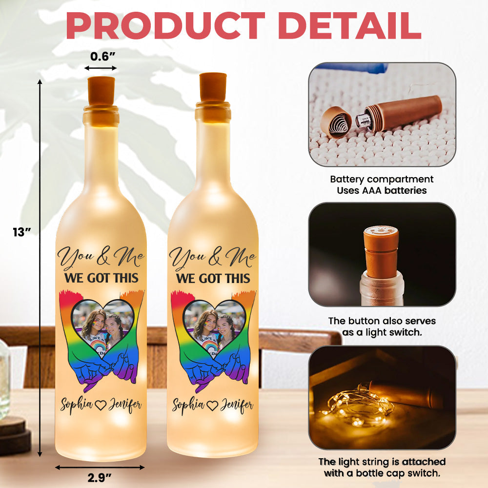 Rainbow Love - Personalized Bottle Lamp-Myprintsy