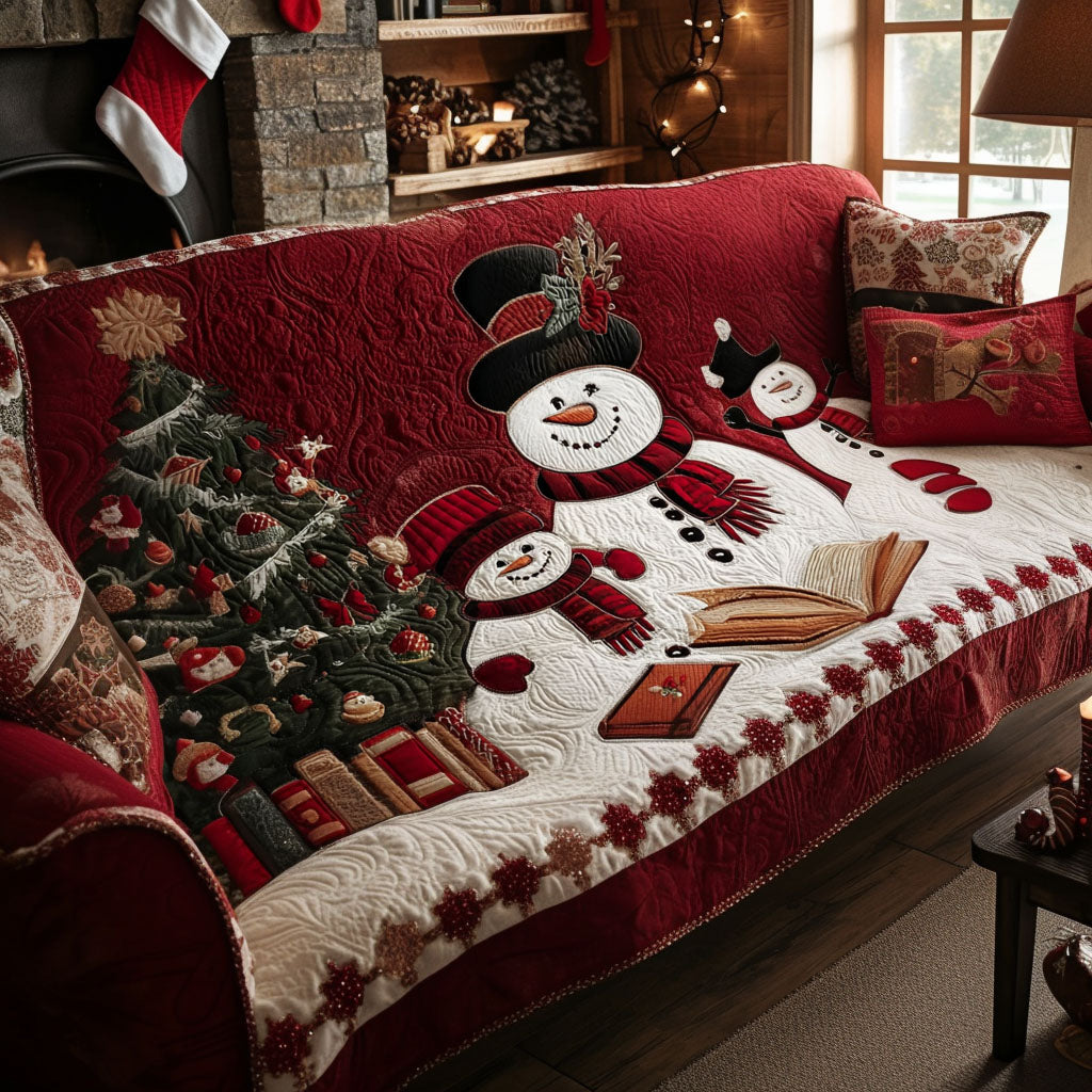 Reading in the Snow Quilted Sofa Cover VTQ-Myprintsy