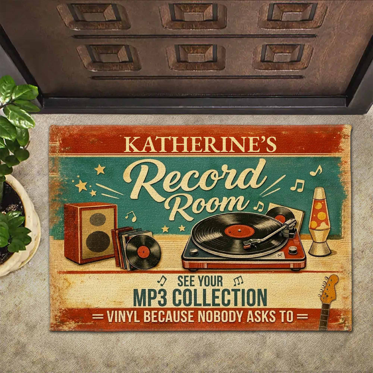 Record Room - Personalized Doormat - Gift for Music Lovers-Myprintsy
