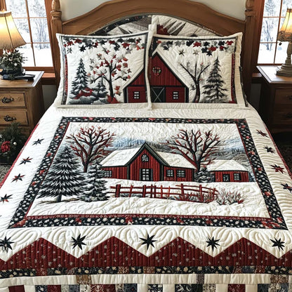 Red Barn -Piece Quilted Bedding Set VTQ-Myprintsy
