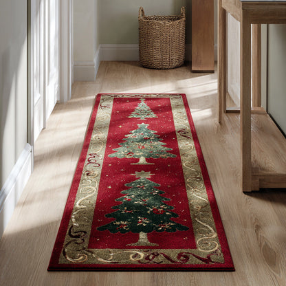 Red Christmas Tree Runner Carpet VTQ-Myprintsy