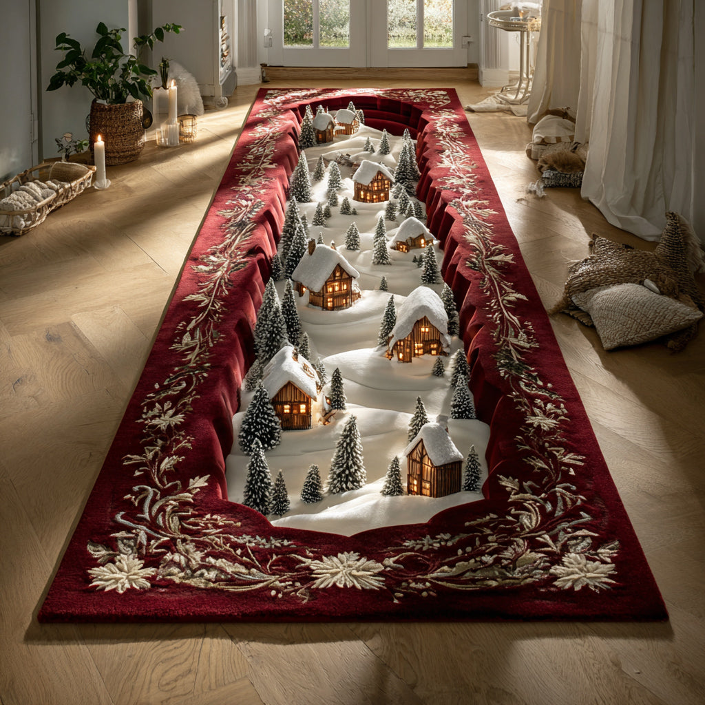 Red Cliff Christmas Village Runner Carpet VTQ-Myprintsy
