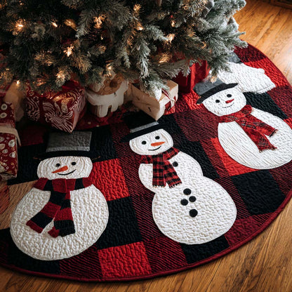 Red Scarf Christmas Quilted Tree Skirt-Myprintsy