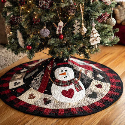 Red Scarf Snowman Quilted Tree Skirt-Myprintsy