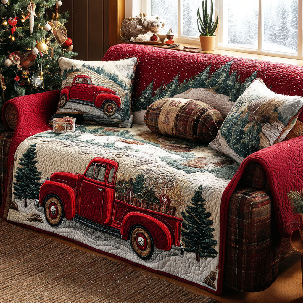 Red Truck Cabin Quilted Sofa Cover VTQ-Myprintsy