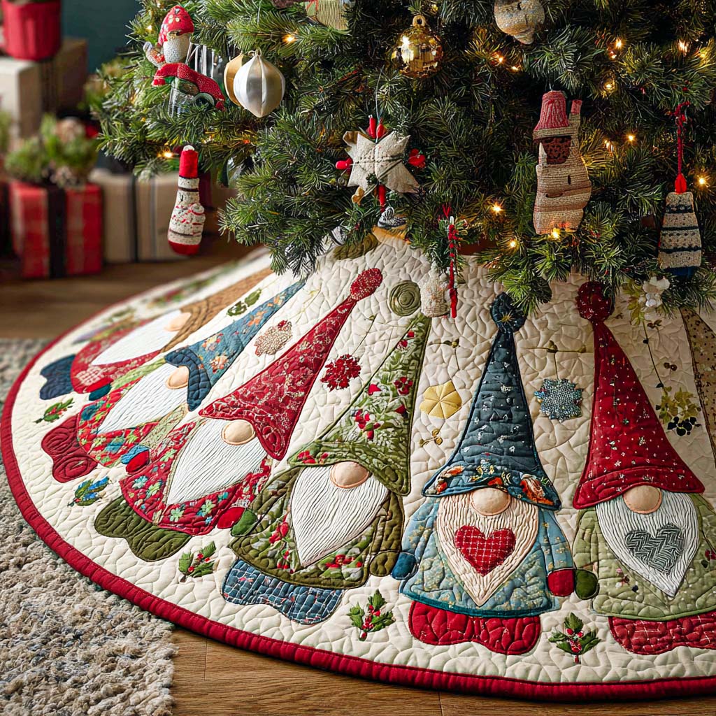 Red Wonder Christmas Quilted Tree Skirt-Myprintsy