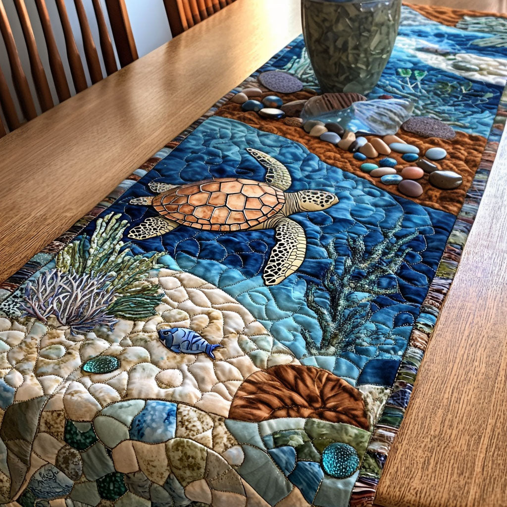 Reef Turtle Quilted Table Runner VTQ-Myprintsy