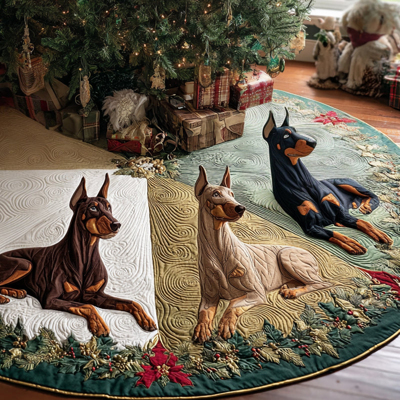 Regal Christmas Guardian Christmas Quilted Tree Skirt-Myprintsy