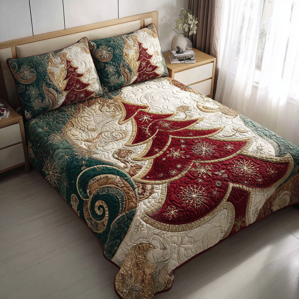 Regal Christmas Tree -Piece Quilted Bedding Set VTQ-Myprintsy