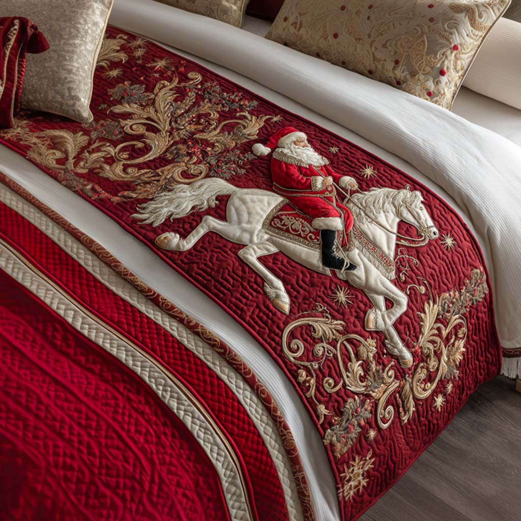 Regal Santa Ride Quilted Bed Runner VTQ-Myprintsy