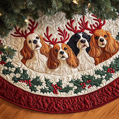 Regal Spaniel Slumber Quilted Christmas Tree Skirt-Myprintsy