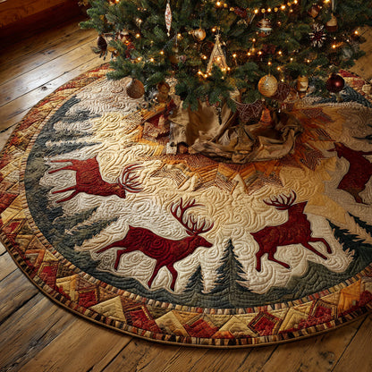 Regal Stag Quilted Christmas Tree Skirt HH-Myprintsy