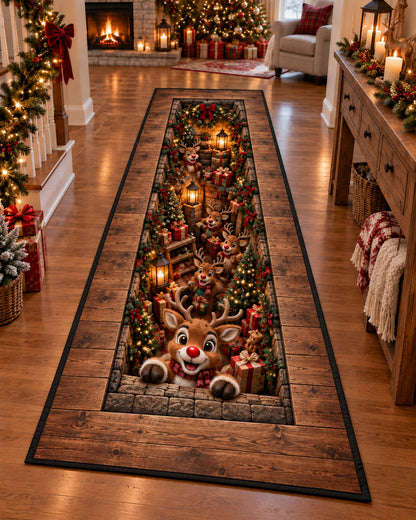 Reindeer Christmas Hideaway Runner Carpet VTQ-Myprintsy