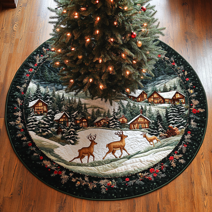 Reindeer Dream Christmas Quilted Tree Skirt-Myprintsy