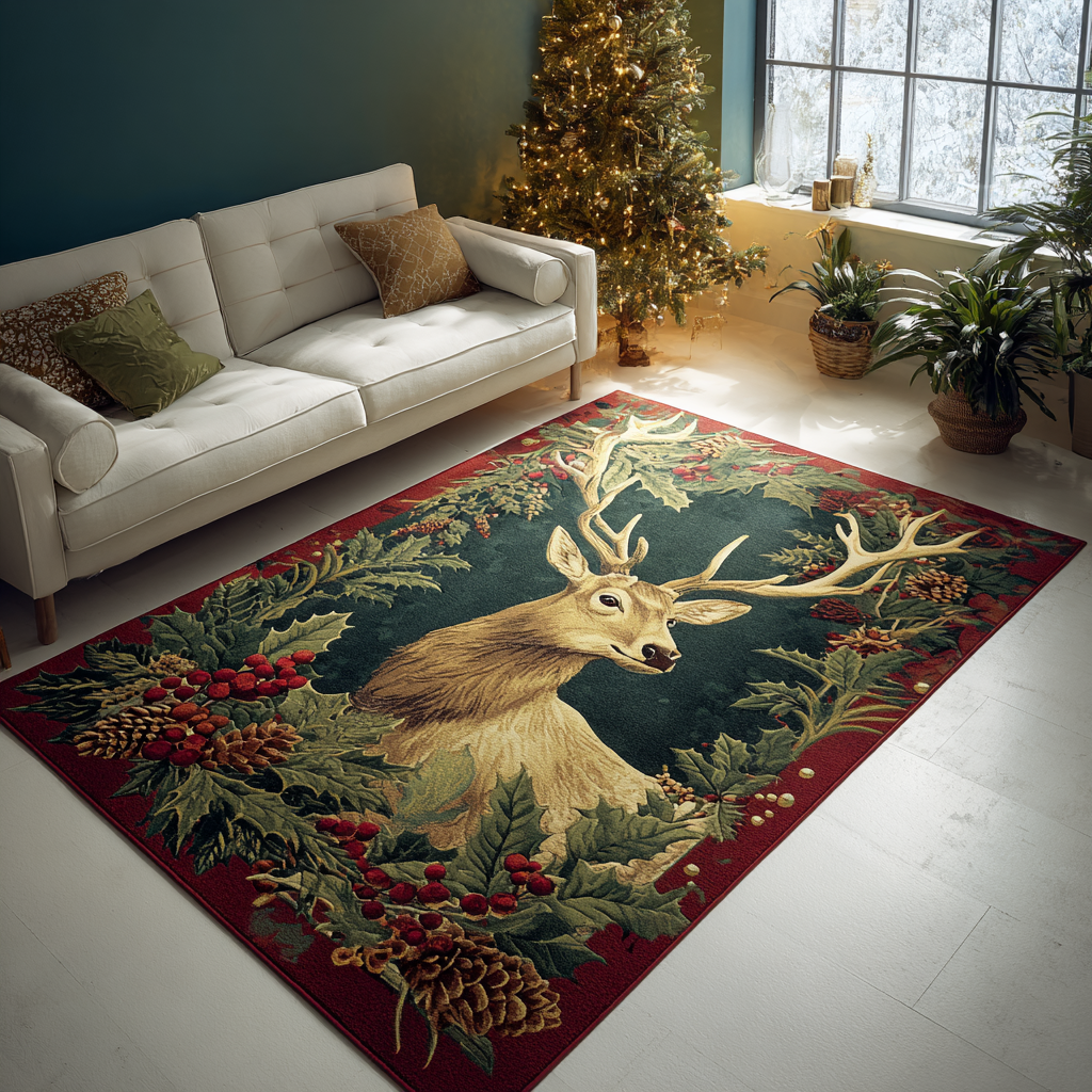 Reindeer Journey Area Rug VTQ-Myprintsy