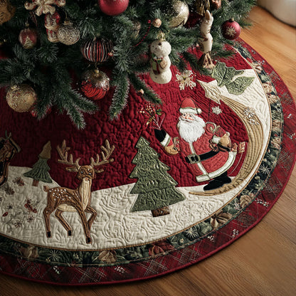 Reindeer Reunion Christmas Quilted Tree Skirt-Myprintsy