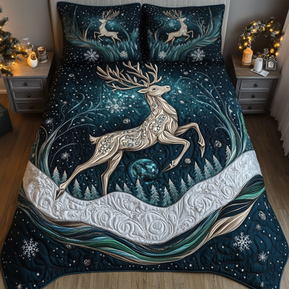 Reindeer Run -Piece Quilted Bedding Set VTQ-Myprintsy