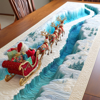 Reindeer Sleigh Ride Quilted Table Runner VTQ-Myprintsy