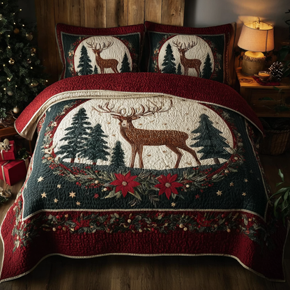 Reindeer Spirit -Piece Quilted Bedding Set VTQ-Myprintsy